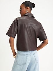 River Island Brown Button Through Short Sleeve Shirt - Image 4 of 4