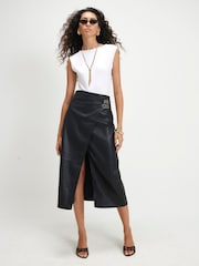 Jupe mi-longue portefeuille à boucle River Island - Image 1 de 4