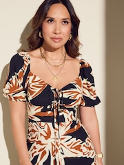 Myleene Klass Морской тропический галстук с принтом на шее платья - Изображение 7 из 10