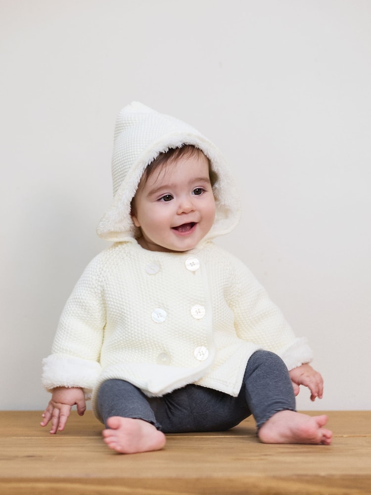 The Little Tailor Baby 100% Cotton Plush Lined Pixie Pram Coat - Image 2 of 6