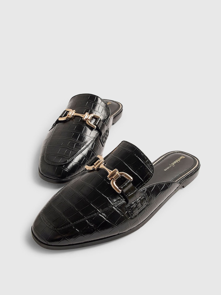River Island Crocodile Embossed Backless Loafers - Obrázek 5 z 5