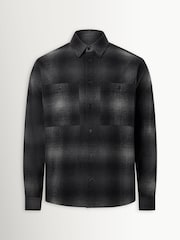 Belstaff Black Outpost Brushed Cotton Flannel Shirt - Image 1 of 3