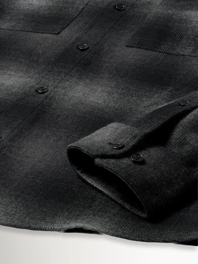 Belstaff Black Outpost Brushed Cotton Flannel Shirt - Image 3 of 3