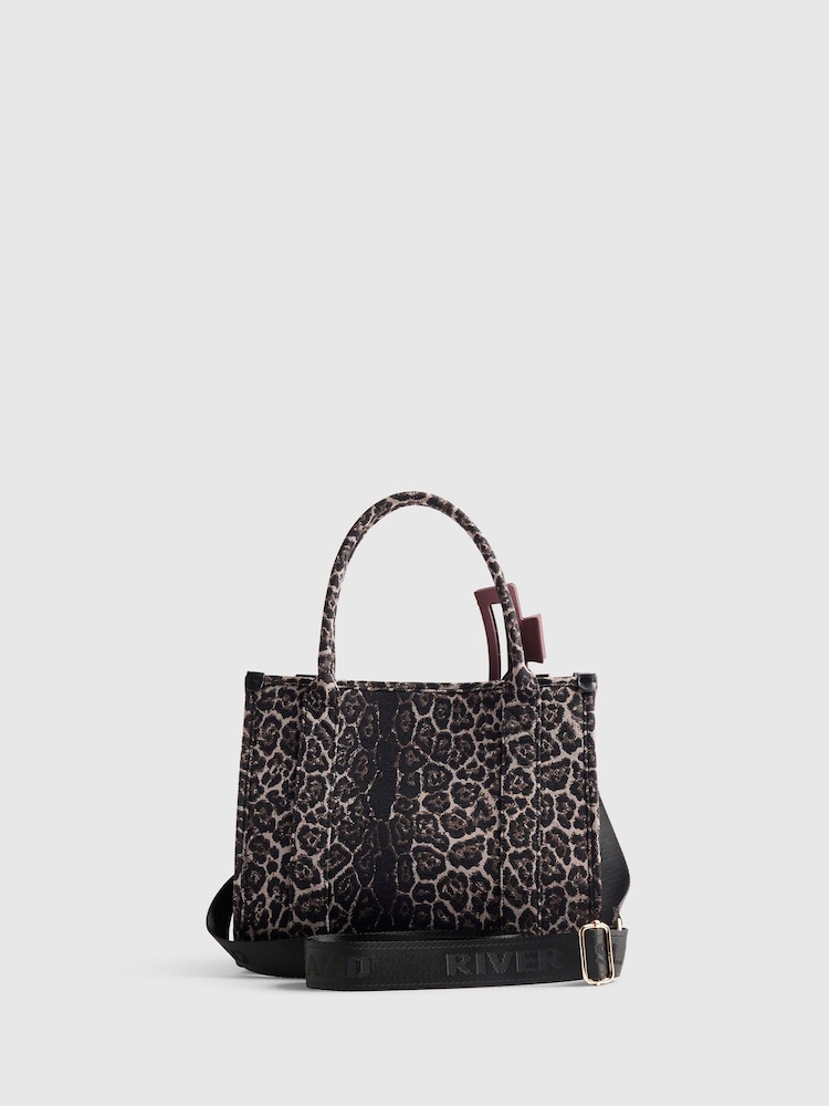 River Island Leopard Embroidered Tote Bag - 5суретінің 1 суреті