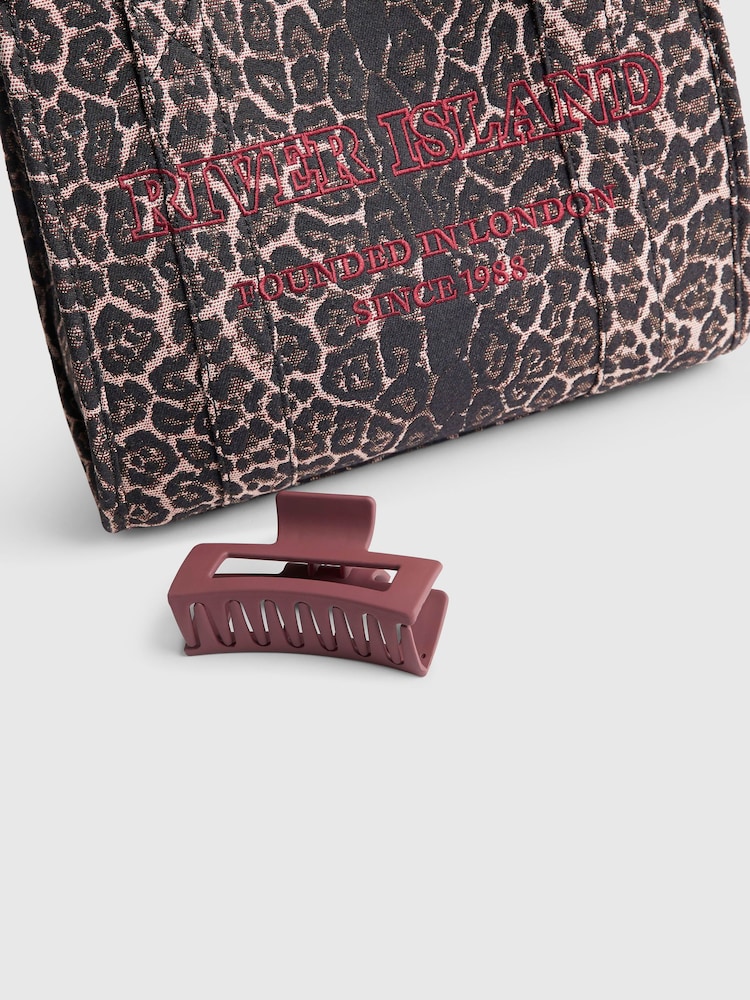 River Island Leopard Embroidered Tote Bag - 5суретінің 5 суреті