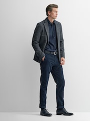 Oliver Sweeney Blue Galadoo Wool Herringbone Blazer - Image 3 of 8