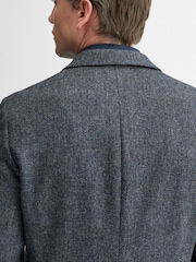 Oliver Sweeney Blue Galadoo Wool Herringbone Blazer - Image 4 of 8