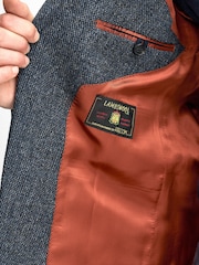 Oliver Sweeney Blue Galadoo Wool Herringbone Blazer - Image 7 of 8