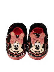 Character Black Minnie Mouse Kids Disney Slippers - Image 1 of 5