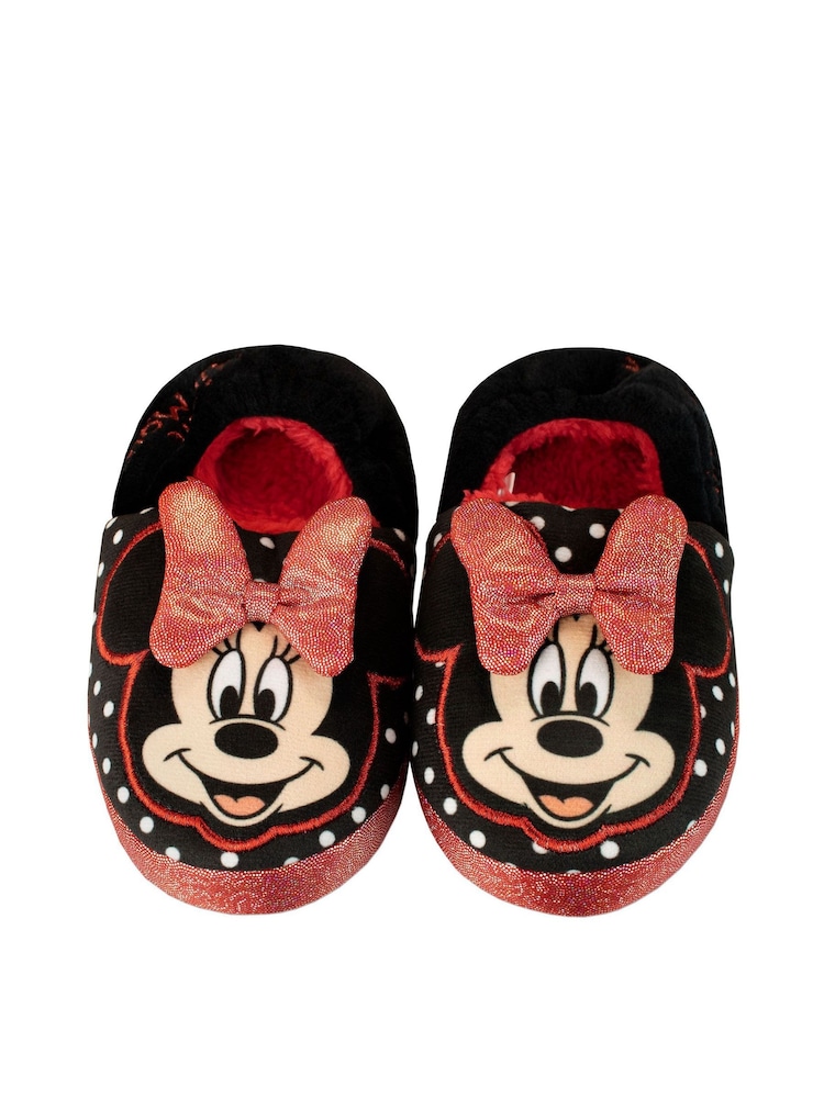 Character Black Minnie Mouse Kids Disney Slippers - Image 1 of 5