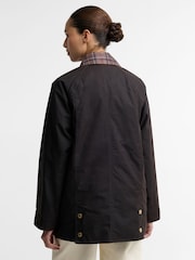 Barbour® Brown Icons Tartan Collar Modern Beadnell Wax Jacket - Image 3 of 7