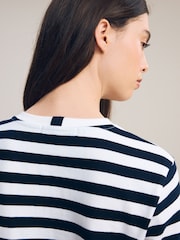 Navy/White Heavyweight Long Sleeve T-Shirt - Image 2 of 3