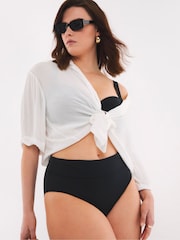 Simply Be Black Magisculpt Fold Over Classic Bikini Briefs - Image 3 of 3