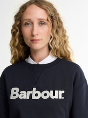 Barbour® Blue Hartland Crew Neck Sweatshirt - Image 5 of 6