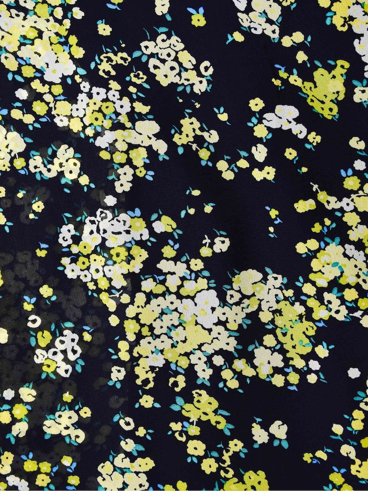 Ro&Zo Yellow Floral Tie Neck Blouse - Image 8 of 8