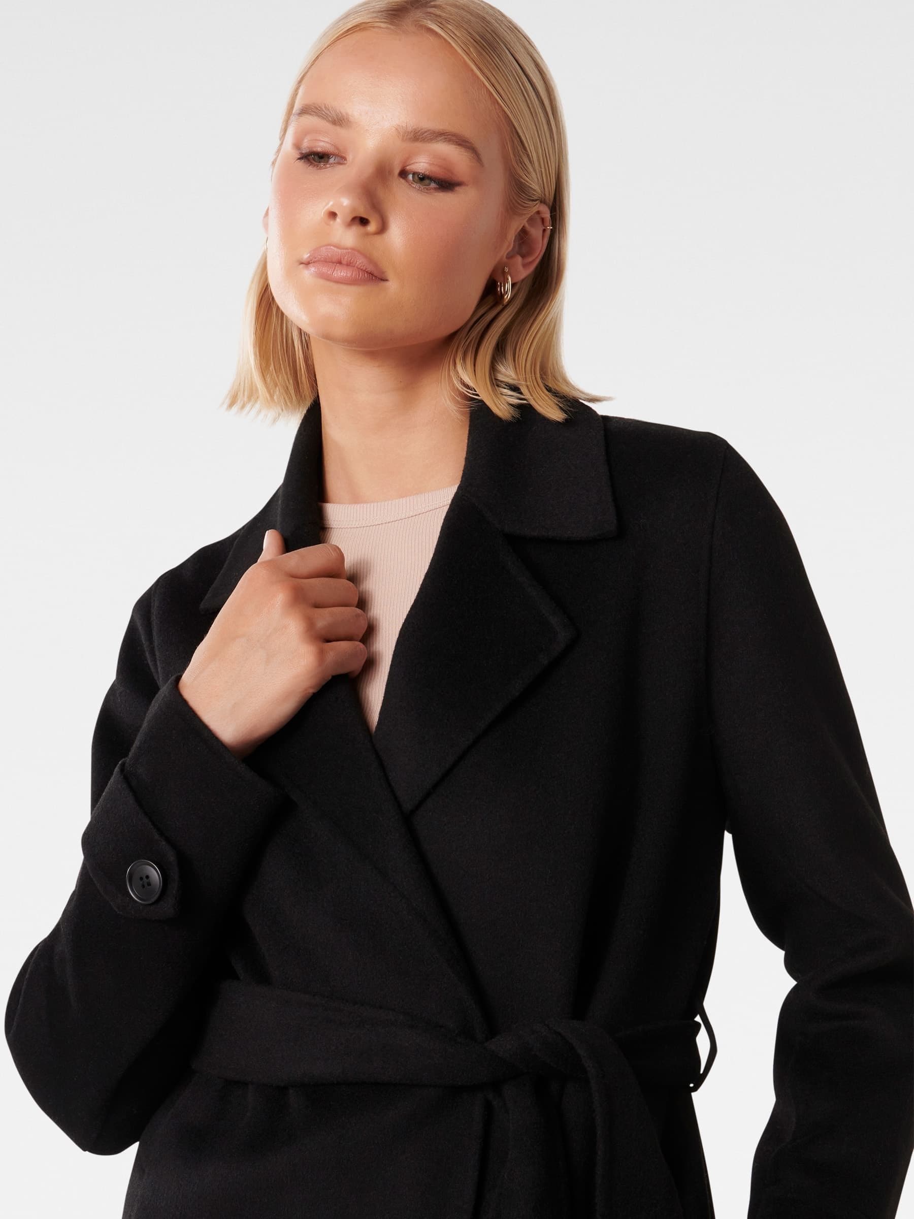 Buy Forever New Black Devon Felled Coat from Next Luxembourg