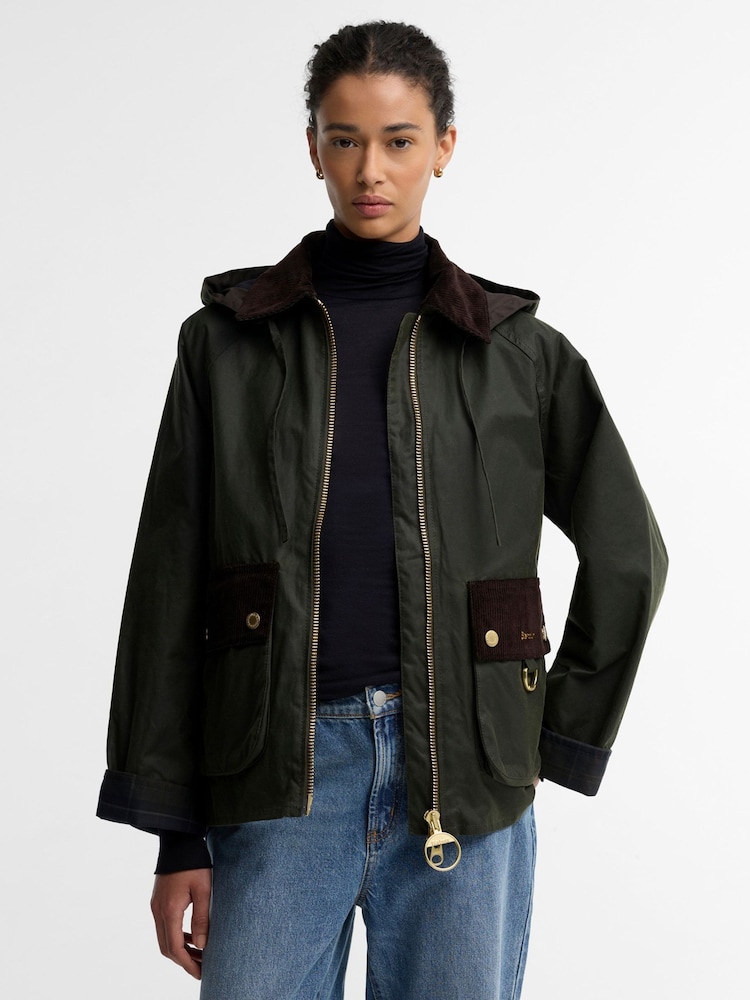 Barbour® Green Carville Wax Jacket - Image 1 of 6 Barbour® Green Carville Wax Jacket - Image 1 of 6