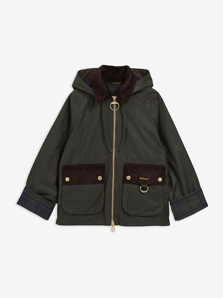Barbour® Green Carville Wax Jacket - Image 6 of 6 Barbour® Green Carville Wax Jacket - Image 6 of 6