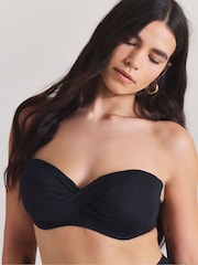 Simply Be Black Magisculpt Twist Front Bandeau Underwired Bikini Top - Image 3 of 4