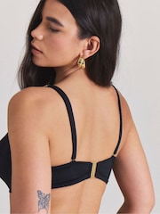 Simply Be Black Magisculpt Twist Front Bandeau Underwired Bikini Top - Image 4 of 4