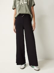 Black Jersey Wide Leg Trousers - Image 1 of 6