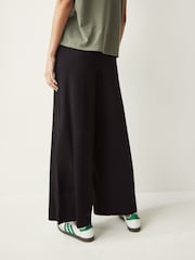 Black Jersey Wide Leg Trousers - Image 3 of 6