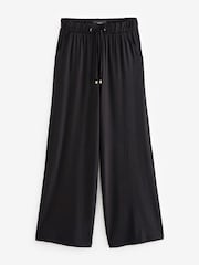 Black Jersey Wide Leg Trousers - Image 5 of 6