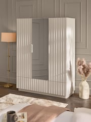 White Kendal Oak Effect Triple, 2 Drawers Wardrobe - Image 1 of 10