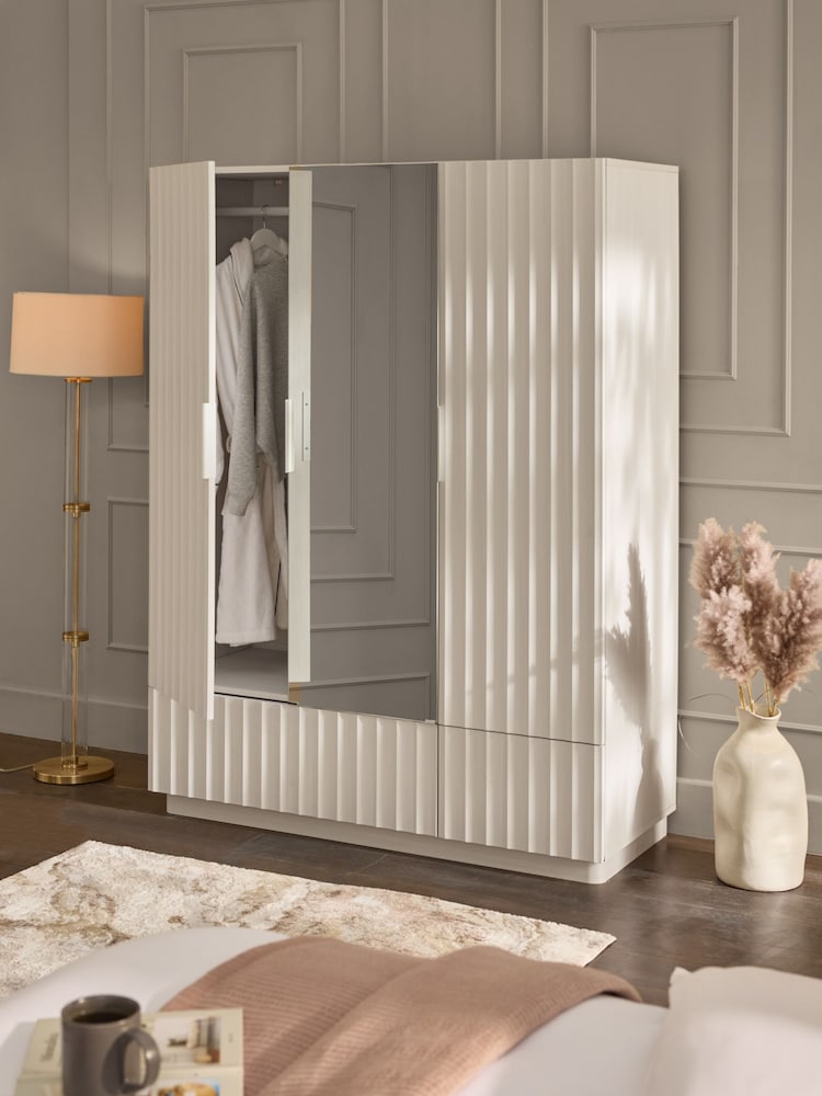 White Kendal Oak Effect Triple, 2 Drawers Wardrobe - Image 2 of 10