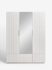 White Kendal Oak Effect Triple, 2 Drawers Wardrobe - Image 4 of 10