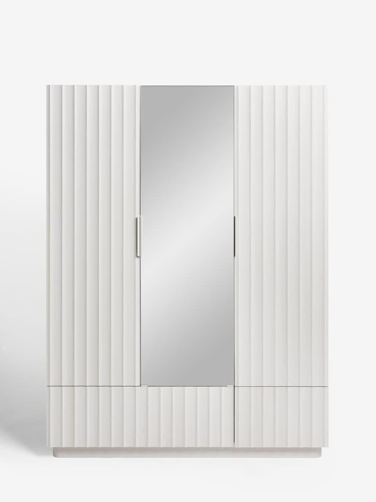 White Kendal Oak Effect Triple, 2 Drawers Wardrobe - Image 1 of 5