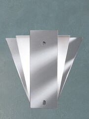 Searchlight Metal Cloro Deco Fan Style Frosted Mirror Wall Light - Image 1 of 2