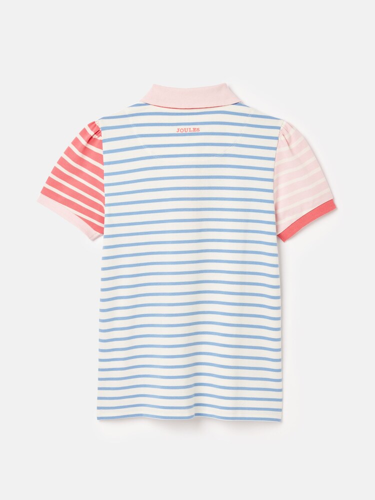 Joules Girls' Morgan Blue Pique Cotton Polo Shirt - Image 2 of 6 Joules Girls' Morgan Blue Pique Cotton Polo Shirt - Image 2 of 6