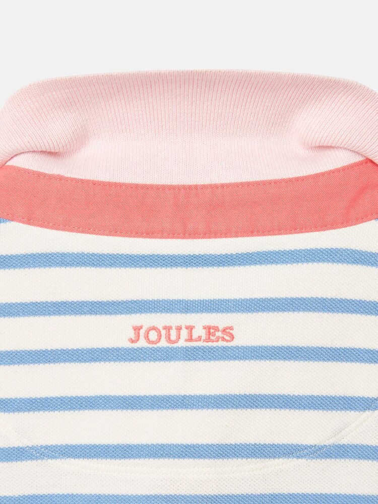 Joules Girls' Morgan Blue Pique Cotton Polo Shirt - Image 6 of 6