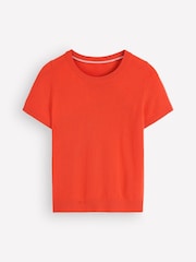 Boden Orange Elsie Cashmere Crew Neck T-Shirt - Image 1 of 2