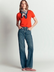 Boden Orange Elsie Cashmere Crew Neck T-Shirt - Image 4 of 8