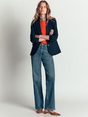 Boden Orange Elsie Cashmere Crew Neck T-Shirt - Image 6 of 8