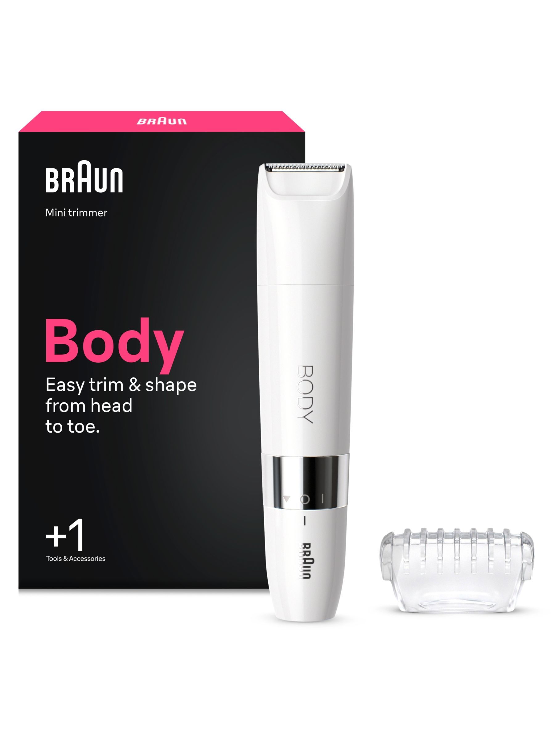 Braun Unisex White Mini Trimmer, Body Trimmer, Bs1000 - Image 2