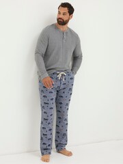 FatFace Blue Landrover Print Pyjama Bottoms - Image 1 of 3