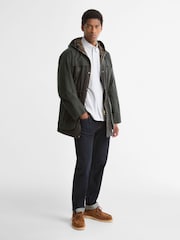 Barbour® Brown Icons Tartan Durham Wax Jacket - Image 3 of 7