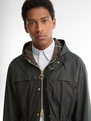 Barbour® Brown Icons Tartan Durham Wax Jacket - Image 4 of 7
