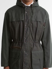 Barbour® Brown Icons Tartan Durham Wax Jacket - Image 6 of 7