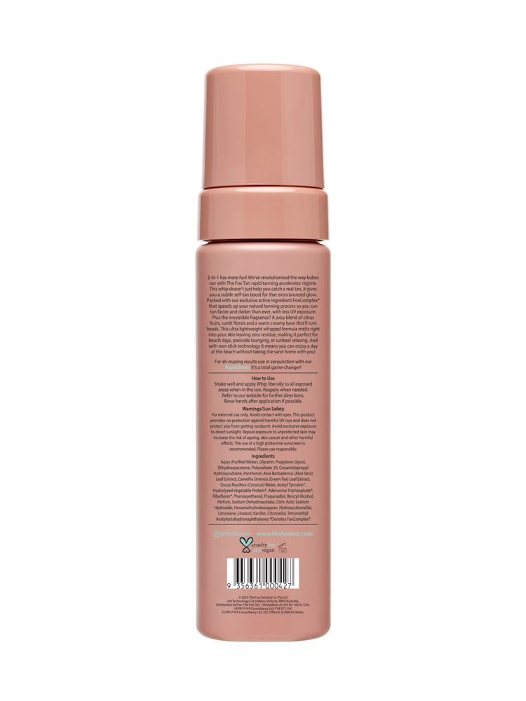 The Fox Tan Rapid Bronzing Whip 200ml - Image 2 of 6 The Fox Tan Rapid Bronzing Whip 200ml - Image 2 of 6