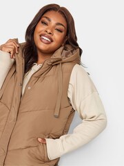 Yours Curve Brown Chevron Heavyweight Longline Gilet - Image 5 of 5
