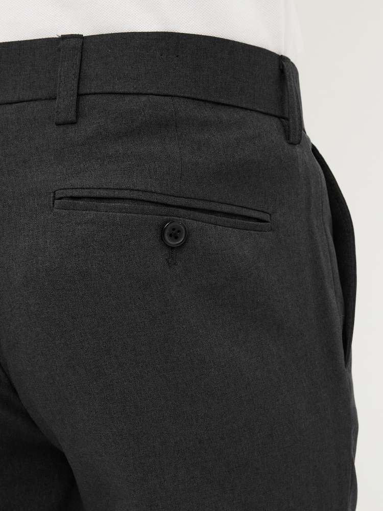 Charcoal Grey Super Skinny Machine Washable Plain Front Smart Trousers - Image 5 of 5