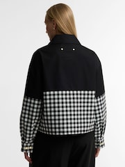 Barbour International Black Gabriette Check Showerproof Jacket - Image 2 of 6