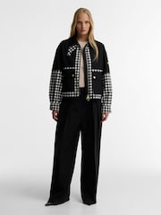 Barbour International Black Gabriette Check Showerproof Jacket - Image 3 of 6