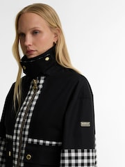 Barbour International Black Gabriette Check Showerproof Jacket - Image 5 of 6