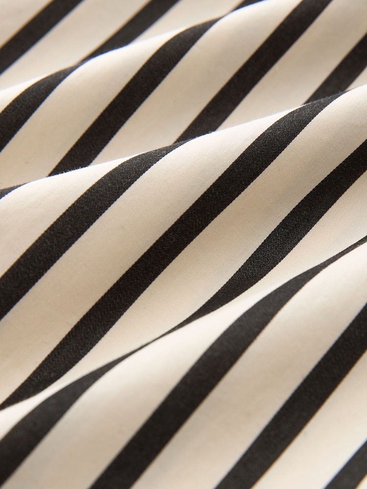 Monochrome Stripe Long Sleeve Cotton Cropped Shirt - Image 7 of 7