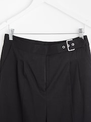 Oliver Bonas Wide Leg Buckle Waist Black Trousers - Image 6 of 7